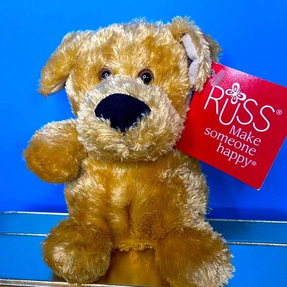 RUSS BERRIE NWT LUVVIES PUPPY SUPER SOFT BEANIE PLUSH MAKE SOMEONE HAPPY 2019 - Picture 2 of 11